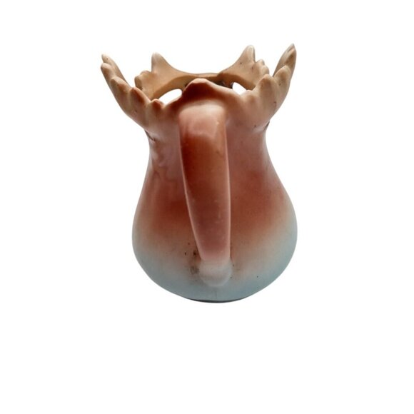 Vintage Ceramic Elk/Moose Head Creamer With Antler Design & Gradient Brown To Bl - Picture 6 of 9
